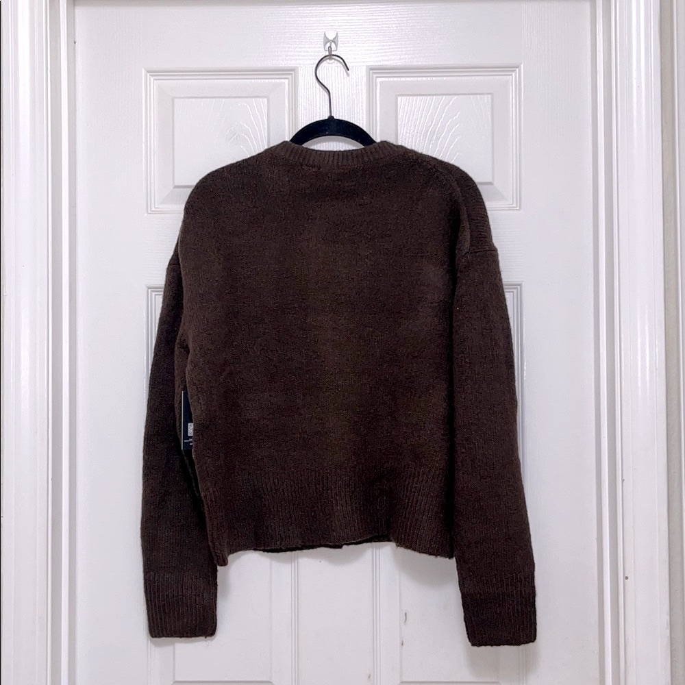 NWT RD STYLE Wren Crewneck Cardigan in Brown - Picture 8 of 10